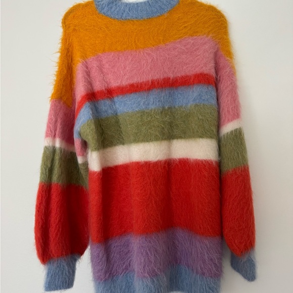 Alemais Colorful Boyfriend Fuzzy Sweater Small - Picture 4 of 4